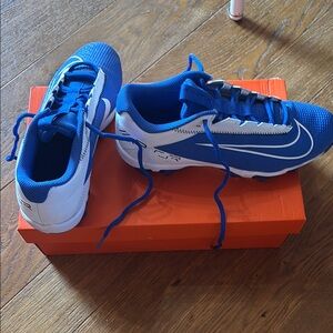Nike Blue and White Sneakers with Breathable Mesh